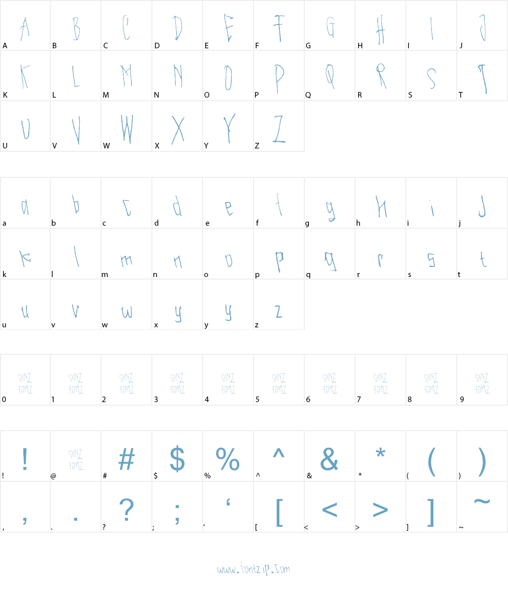 Beautiful Horror Font Character